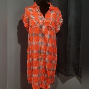 Maurices Red Plaid Midi Dress